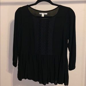 Gently worn quarter length peplum top-Francesca’s